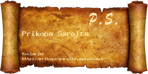 Prikopa Sarolta névjegykártya